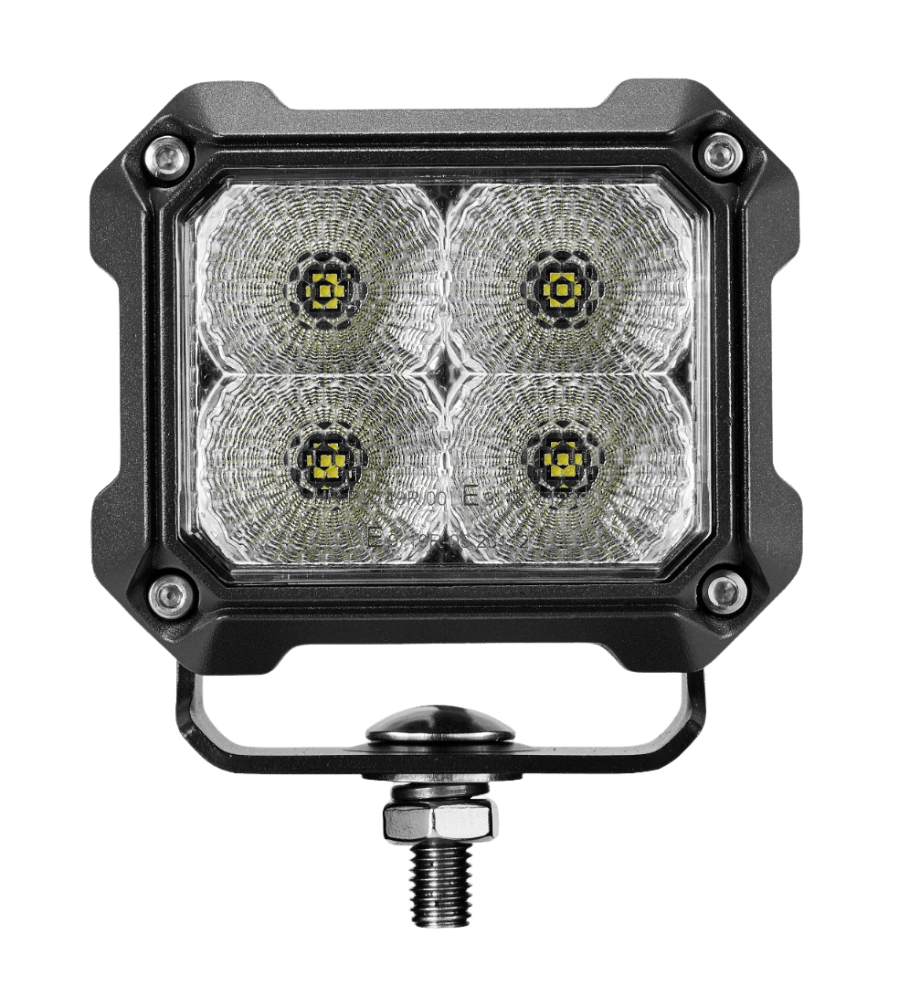Mega 4800 LED work light front close-up showing four CREE LED modules