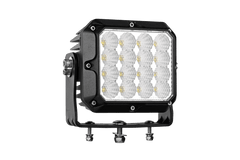 Mega 1600 LED work light front-left angle view showing LED lenses and heatsink fins