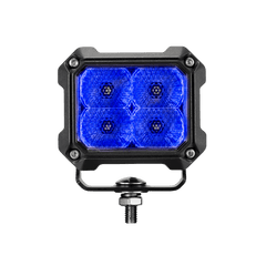 Mega 4800 Blue 48W LED work light dead-on front view showing four blue LED array
