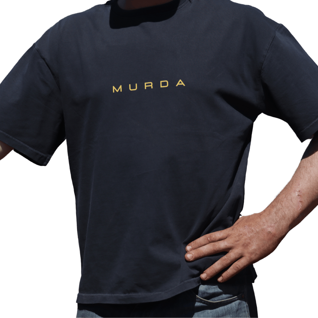 Murda Work T-Shirt detail showing fabric texture and stitching quality