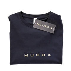 Murda Work T-Shirt navy blue flat lay back view